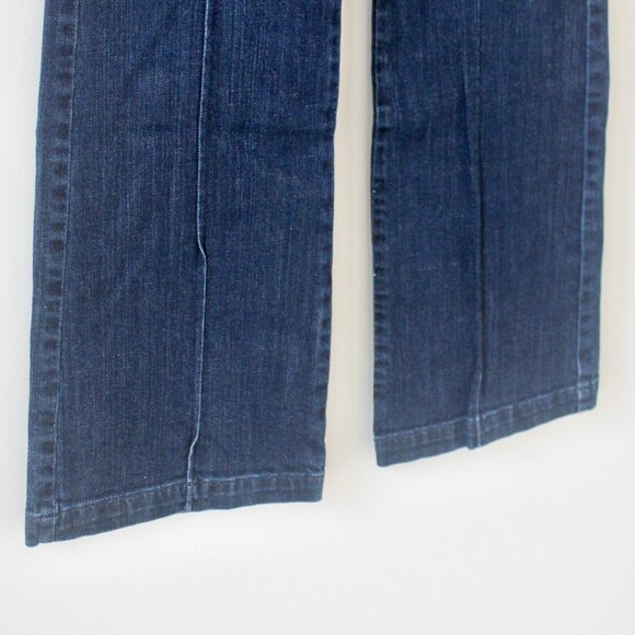 GAP Vintage Y2K Blue Denim Dark Wash Front Seam Wide-Leg Denim Jeans 1 - Picture 3 of 5